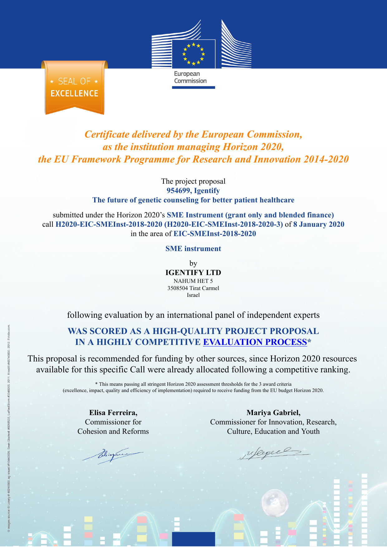 European Commission Seal of Excellence seal