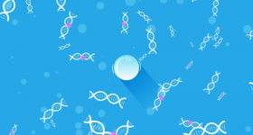 Image of BRCA genes on blue background